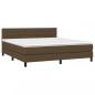 Preview: Boxspringbett mit Matratze & LED Dunkelbraun 160x200 cm Stoff