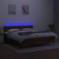 Preview: Boxspringbett mit Matratze & LED Dunkelbraun 160x200 cm Stoff