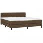 Preview: Boxspringbett mit Matratze & LED Dunkelbraun 180x200 cm Stoff