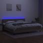 Preview: Boxspringbett mit Matratze & LED Taupe 200x200 cm Stoff