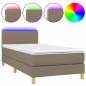 Preview: Boxspringbett mit Matratze & LED Taupe 100x200 cm Stoff