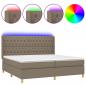 Preview: Boxspringbett mit Matratze & LED Taupe 200x200 cm Stoff