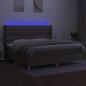 Preview: Boxspringbett mit Matratze & LED Taupe 200x200 cm Stoff