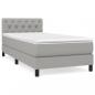 Preview: Boxspringbett mit Matratze Hellgrau 80x200 cm Stoff