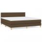 Preview: Boxspringbett mit Matratze Dunkelbraun 180x200 cm Stoff