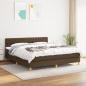 Preview: ARDEBO.de - Boxspringbett mit Matratze Dunkelbraun 180x200 cm Stoff