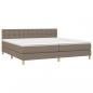 Preview: Boxspringbett mit Matratze & LED Taupe 200x200 cm Stoff