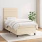 Preview: ARDEBO.de - Boxspringbett mit Matratze Creme 90x200 cm Stoff