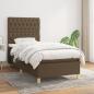 Preview: ARDEBO.de - Boxspringbett mit Matratze Dunkelbraun 90x200 cm Stoff