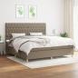 Preview: ARDEBO.de - Boxspringbett mit Matratze Taupe 200x200 cm Stoff