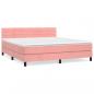 Preview: Boxspringbett mit Matratze Rosa 160x200 cm Samt