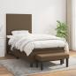 Preview: ARDEBO.de - Boxspringbett mit Matratze Dunkelbraun 90x200 cm Stoff