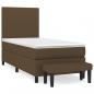 Preview: Boxspringbett mit Matratze Dunkelbraun 90x200 cm Stoff