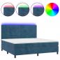 Preview: Boxspringbett mit Matratze & LED Dunkelblau 200x200 cm Samt