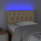 Preview: LED Kopfteil Creme 80x7x78/88 cm Stoff