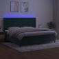 Preview: Boxspringbett mit Matratze & LED Dunkelgrün 200x200 cm Samt