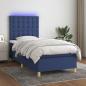 Preview: ARDEBO.de - Boxspringbett mit Matratze & LED Blau 100x200 cm Stoff