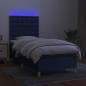 Preview: Boxspringbett mit Matratze & LED Blau 100x200 cm Stoff