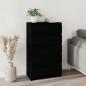 Preview: ARDEBO.de - Schubladenschrank Schwarz 60x36x103 cm Holzwerkstoff