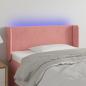 Preview: ARDEBO.de - LED Kopfteil Rosa 93x16x78/88 cm Samt