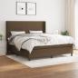 Preview: ARDEBO.de - Boxspringbett mit Matratze Dunkelbraun 160x200 cm Stoff