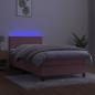 Preview: Boxspringbett mit Matratze & LED Rosa 90x200 cm Samt