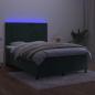 Preview: Boxspringbett mit Matratze & LED Dunkelgrün 140x200 cm Samt