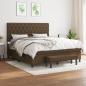 Preview: ARDEBO.de - Boxspringbett mit Matratze Dunkelbraun 160x200 cm Stoff