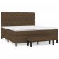 Preview: Boxspringbett mit Matratze Dunkelbraun 160x200 cm Stoff