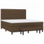 Preview: Boxspringbett mit Matratze Dunkelbraun 160x200 cm Stoff