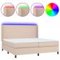 Preview: Boxspringbett mit Matratze & LED Cappuccino-Braun 200x200cm