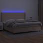 Preview: Boxspringbett mit Matratze & LED Cappuccino-Braun 200x200cm