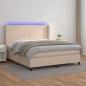 Preview: ARDEBO.de - Boxspringbett mit Matratze & LED Cappuccino-Braun 160x200cm