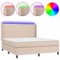 Preview: Boxspringbett mit Matratze & LED Cappuccino-Braun 160x200cm