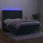 Preview: Boxspringbett mit Matratze & LED Dunkelgrün 140x190 cm Samt