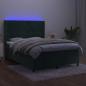 Preview: Boxspringbett mit Matratze & LED Dunkelgrün 140x190 cm Samt