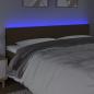 Preview: LED Kopfteil Dunkelbraun 160x5x78/88 cm Stoff