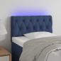 Preview: ARDEBO.de - LED Kopfteil Blau 80x7x78/88 cm Stoff