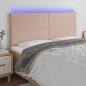 Preview: ARDEBO.de - LED Kopfteil Cappuccino-Braun 160x5x118/128cm Kunstleder