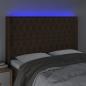 Preview: LED Kopfteil Dunkelbraun 163x16x118/128 cm Stoff