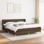 Preview: ARDEBO.de - Boxspringbett mit Matratze Dunkelbraun 160x200 cm Stoff