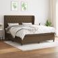 Preview: ARDEBO.de - Boxspringbett mit Matratze Dunkelbraun 160x200 cm Stoff