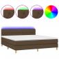 Preview: Boxspringbett mit Matratze & LED Dunkelbraun 160x200 cm Stoff