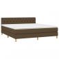 Preview: Boxspringbett mit Matratze & LED Dunkelbraun 160x200 cm Stoff