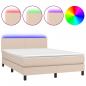 Preview: Boxspringbett mit Matratze & LED Cappuccino-Braun 140x200cm