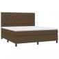 Preview: Boxspringbett mit Matratze & LED Dunkelbraun 160x200 cm Stoff