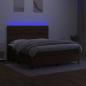 Preview: Boxspringbett mit Matratze & LED Dunkelbraun 160x200 cm Stoff