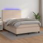 Preview: ARDEBO.de - Boxspringbett mit Matratze & LED Cappuccino-Braun 140x200cm