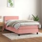 Preview: ARDEBO.de - Boxspringbett mit Matratze Rosa 90x200 cm Samt