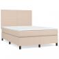 Preview: Boxspringbett Matratze Cappuccino-Braun 140x200cm Kunstleder